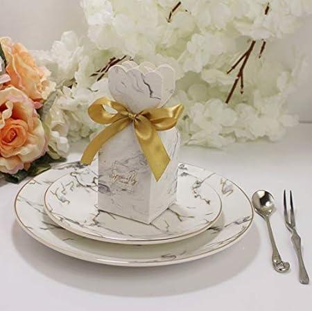 Flowow 50pcs Stile Vaso Marmo Modello Scatola Portaconfetti Scatolina Portariso Bomboniera Segnaposto Per Matrimonio Compleanno Battesimo Comunione Nascita Natale Amazon It Casa E Cucina