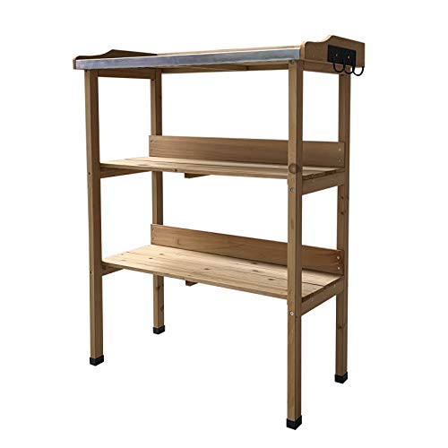 Gardiun KNH1090 Gartentisch Melvin, 67 x 37 x 89 cm, natürliches Holz