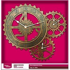 Better Homes and Gardens 24" QA Gear Wall Clock, Bronze