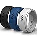 Rinfit Silicone Wedding Ring for Men 3 Rings Pack - Designed, Safe, Soft, Silicone Rubber Men's Band- Set of Black, Blue, Gray - Comes with a Gift Box. Size 10 primary
