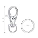 100 Pcs Metal Swivel Clasps Lanyard Snap Hook Lobster Claw Clasp Jewelry Findings with Key Chain Rings
