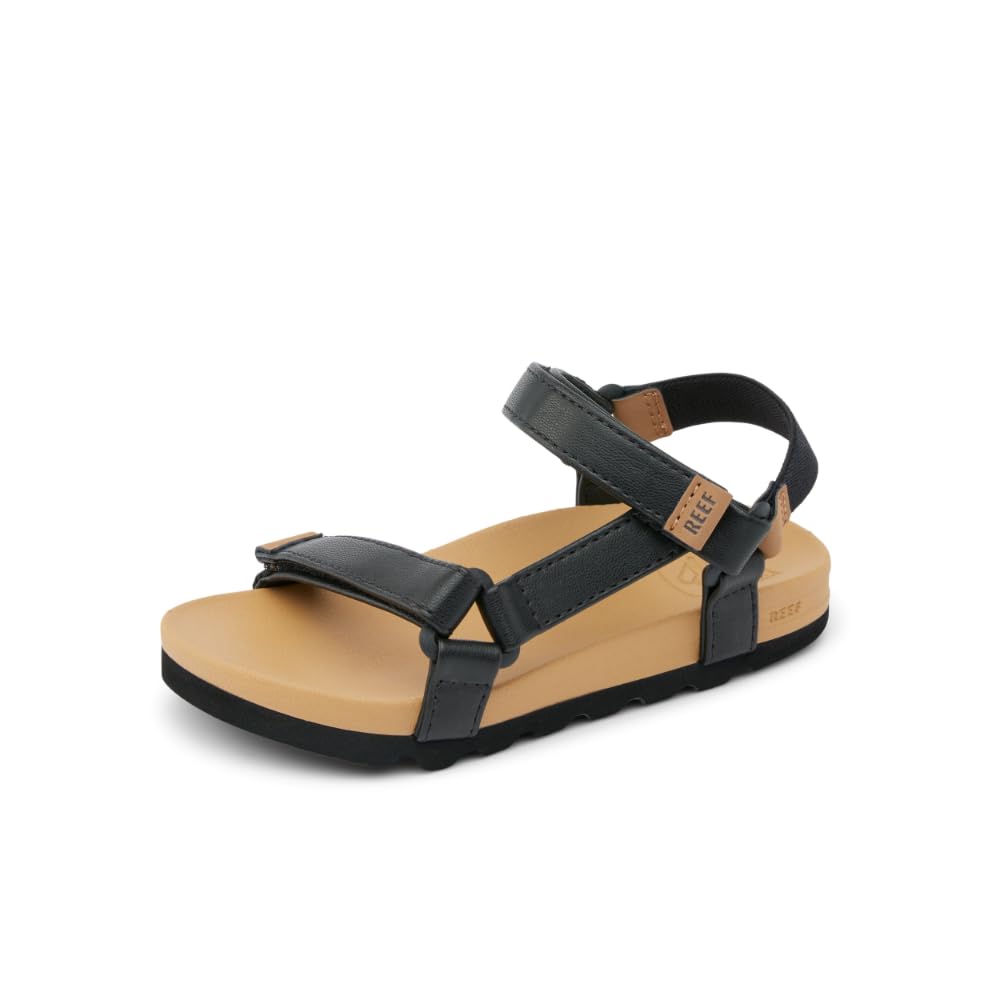 Reef Toddler/Little Kid Rem Hi Platform Sandal, Soft and Supportive Footbed, Adjustable Straps, Black/Tan, 5