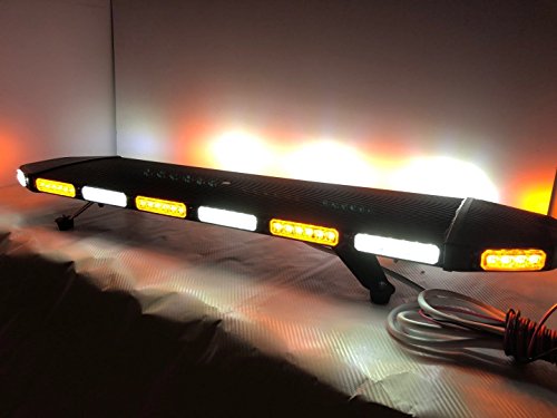 Cozyel 41" 96 LED Emergency Warning Light Traffic Advisor Light bar Security Vehicle Roof Top Strobe Light Bar with Magnetic Base for Construction Truck Tow Amber White
