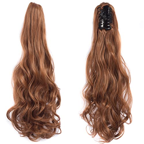 22 Inch Long Wavy Hair Ponytail Synthetic Wrap On