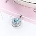 D-XinXin Blue Topaz Pendant Necklace Sterling Silver Round Gemstone Chiseled Pendant Necklace Diamond Necklace Chainthumb 1
