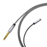 DuKabel TopSeries Long 6.35mm (1/4 inch) to 3.5mm (1/8 inch) Headphone Jack Adapter -8ft (2.4m) 1/8 Female to 1/4 Male Extension Cable 3.5 to 6.35 for Mixer Guitar Piano Amplifier Speaker and More