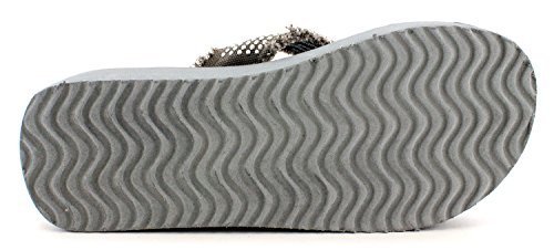 Bobee Women's 2" Platform Beach Thong Sandal Thick Strap Flip Flop Grey 9