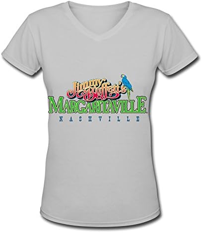 Jimmy Buffett Margaritaville Nashville Logo Tour 2016 Womens V Neck T Shirt DeepHeather