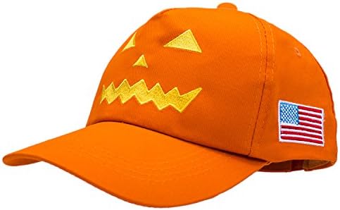 Make America Great Again - Donald Trump Hat Pumpkin Face Embroidered Baseball sports Cotton caps best Gitf for Halloween &amp; Christmas 2017 Newest Campaign
