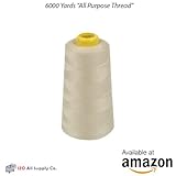 IZO.SEWING - 6000 Yards Beige Serger Cone Thread All Purpose Sewing Thread Polyester Spools Overlock