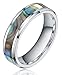 TIGRADE 6MM 8MM Titanium Ring Abalone Shell Inlay Wedding Band Couple Ring for Men Women (6mm, 9)