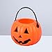 10pcs Halloween Portable Pumpkin Bucket Children Trick Or Treat Pumpkin Candy Pail Holder (Orange)