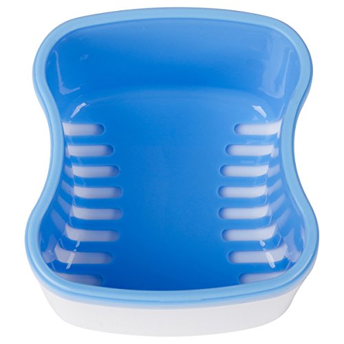 Denture or Retainer Bath with Basket - European Style - Standard - Sky Blue - Thumbnail 3