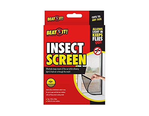 Insect Screen Bug And Fly Proof Window Netting 130 x 150cm (Black)