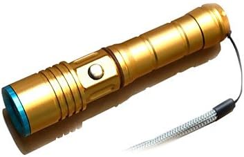 Soil Hockin Zoom Metal Switch With Compass 3 Mode CREE XPE Flashlight Camping Lamp (350 LM 1X18650 Gold)