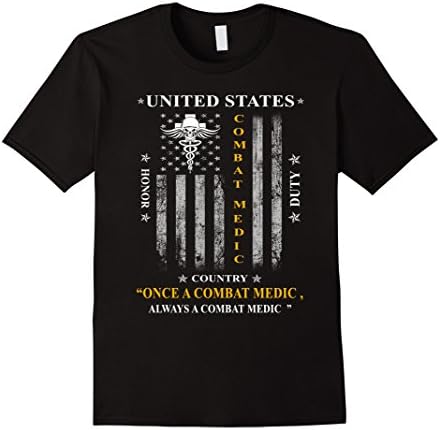 Mens Combat medic t-shirt , United States Combat Medic Once Large Black