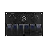 IZTOSS-Waterproof-6-Gang-LED-blue-Marine-Boat-on-off-Rocker-Switch-Panel-with-power-charger-12V-Voltmeter-and-42A-dual-USB-socket-for-Marine-Boat-Car-Rv-Vehicles-Truck