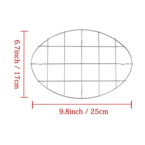 T&B 9.8x6.7 Inch Oval Roasting Cooling Rack 304 Stainless Steel Baking Broiling Rack Cookware 0.8 Inch heigh Set of 2