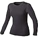 100% Merino Wool Women's Lightweight Crew - Base Layer Long Sleeve Shirt - Black - Medium