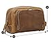 Polare Vintage Full Grain Leather Handmade Travel Toiletry Bag for Men - Dopp Kit - Shaving Kit with YKK Metal Zippers A-Brown