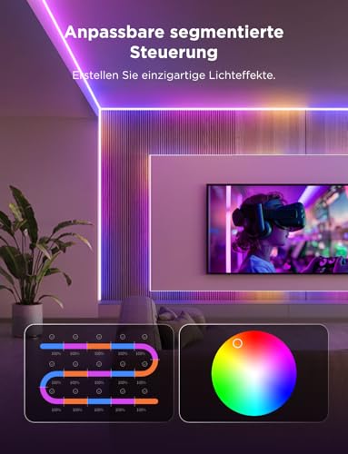 Govee COB Strip Light Pro 3 m, Smart LED Strip RGBIC with Warm White, 3780 LEDs Strip 1350 lm Compatible with Alexa, Google Assistant and Matter, Cuttable Fairy Lights with Music Sync for Bedroom