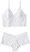 Escante Women's Lace Cami Set, White, Medium