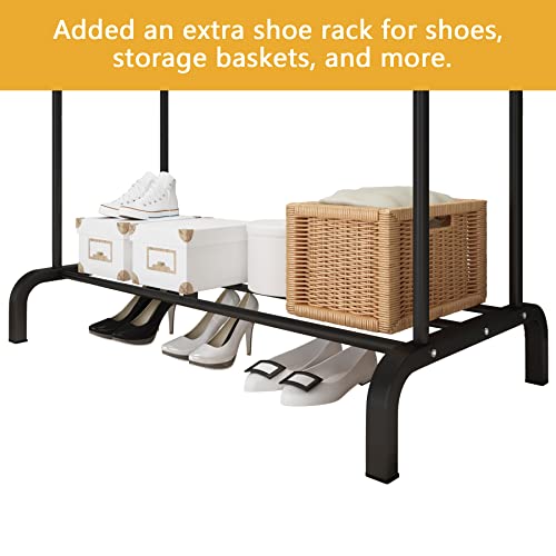 UDEAR Garment Rack Freestanding Hanger Double Rods MultiFunctional