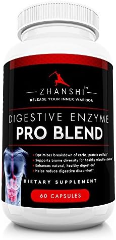 Zhanshi™ Digestive Enzyme Pro - Bloating &amp; Gas Relief - Better Digestion &amp; Lactose Absorption - Stop Bloating &amp; Flatulence, 60 Capsules