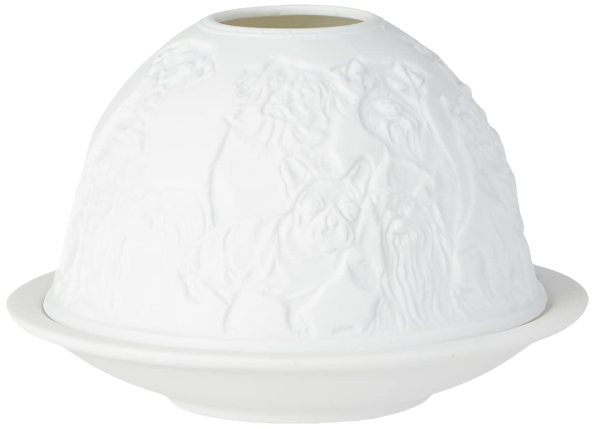 Nordic Lights Candle Shade, Porcelain, White Patterned, One Size