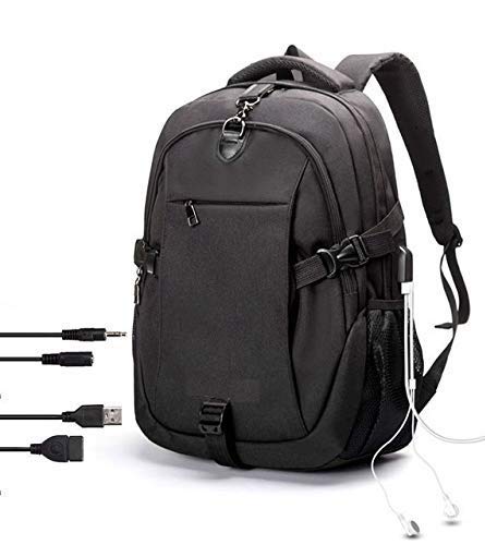 Wearslim Waterproof Anti Theft Laptop Bagpack - with USB charging & Listening port Boy Men Women Casual Backbag Travel Teenager Student School Back Pack-Black