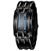 COCOTINA Luxury Men's Waterproof Stainless Steel Date Digital LED Bracelet Sport Watches (Black)
