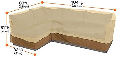 Uranbee L Shaped Patio Furniture Cover Garten Outdoor Sofa Covers Waterproof Windproof Right Side Long Furniture Protector With Storage Bag 210 X 264 X 78 Cm Garden Outdoors Sofas
