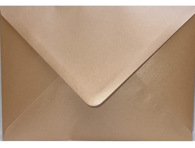 5" x 7" (133x184mm) Coloured Envelopes for Greeting Cards Wedding Invitations & Crafts Pack of 10 (Pearl Caramel)