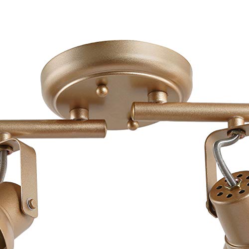 KSANA Gold LED Track Lighting, Adjustable Modern Ceiling Spotlight, 4 Lights Kitchen Track Lighting