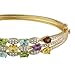 Yellow Gold-Plated Sterling Silver Multi-Gemstone Bangle Bracelet