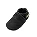SAYOYO Baby Soft Sole Prewalkers Skid-Resistant Baby Toddler Shoes Cowhide Shoes (18-24 Months, Dark Grey)