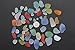 20 Pieces Flat Slice of Sea Glass Beads/Beach Glass Beads for Jewelry Making (Multicolored Mix, Not Drilled) (Middle(12-16mm on Length))
