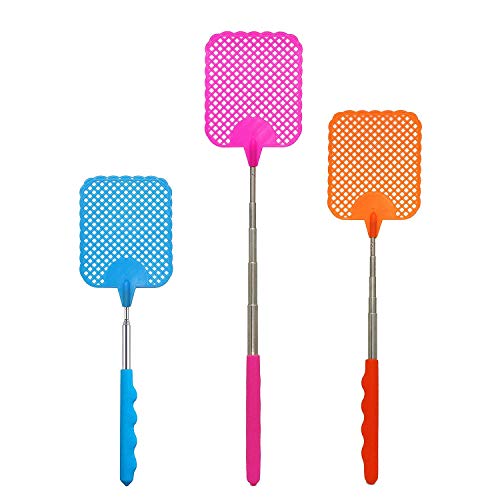 W.ent Fly Swatter Plastic Stainless Steel Extendable Strong Flexible Durable Telescopic Pocket Manual Swat Pest Control Travel Partner Assorted Colors 3 Pack W.ent Fly Swatter Plastic Stainless Steel Extendable Strong Flexible Durable Telescopic Pocket Manual Swat Pest Control Travel Partner Assorted Colors 3 Pack