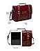 ECOSUSI Women Vintage PU Leather Laptop Bag Briefcase Crossbody Messenger Bags Satchel Purse, Red