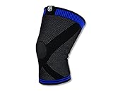 Pro-Tec Athletics 3D Flat Premium Knee Sleeve, Black/ Blue, Large