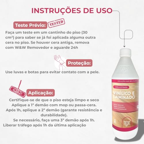 Cera resistente laminados e vinilico acetinada W&W 1L