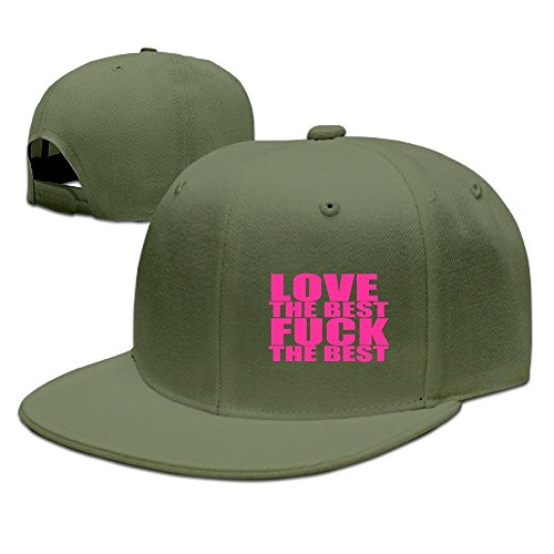 Runy Custom Love The Best Fuck The Best Adjustable Baseball Hat & Cap ForestGreen