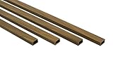 10 ft Cable Raceway Self-Adhesive Kit for Cord Organizing and Hiding - Brown Wood Finished Look - Each Strip is 0.78 x 0.39 x 30 inches