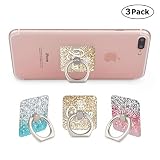 Three Pack Multi-Function Phone Ring Stand Mounts and Holder for Cellphones,Smartphones and Tablets-Pink Glitter