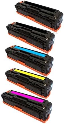 Office Mountain 5-Pack Compatible Black Cyan Yellow Magenta Toner Cartridge HP CC530A CC531A CC532A CC533A 1Set + 1BK for HP Color LaserJet CP2025, CP2025dn, CP2025n | Rated for BK 3500 CMY 2800 pages