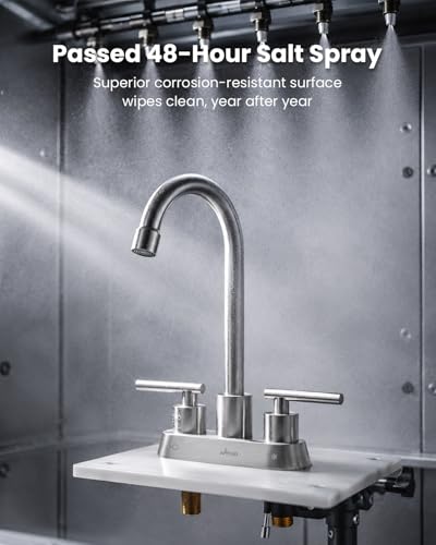 APPASO Llave para Lavabo Baño, Mezcladora para Lavabo de Baño, 4 Pulgadas, SUS304 de Acero Inoxidable de 2 Manijas para Grifo de Lavabo, Níquel cepillado