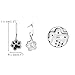 FANZE Women 925 Sterling Silver Cute Zircon Puppy Paws Footprint Dangle Piercied Earrings Black and White