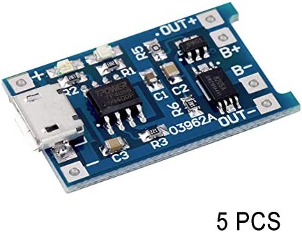 ieenay 5Pcs TP4056 5V 1A USB 18650 Lithium Battery Charger Board Protection Module