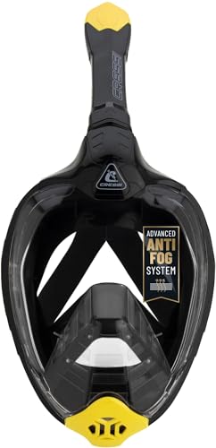 Cressi Bali Full Face Snorkel Mask - Panoramic Diving Mask - Dry-Top Tech & Snorkel Set - Cam Mount & Scuba Diving Equipment