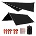 REDCAMP Hammock Rain Fly Camping Tarp Waterproof, 10x10ft Lightweight Backpacking Rain Tarp Shelter for Hiking Outdoor, Black
